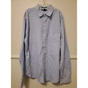21 Men Light Blue Fitted Long Sleeve Button Down Shirt Mens XL Pocket Oxford